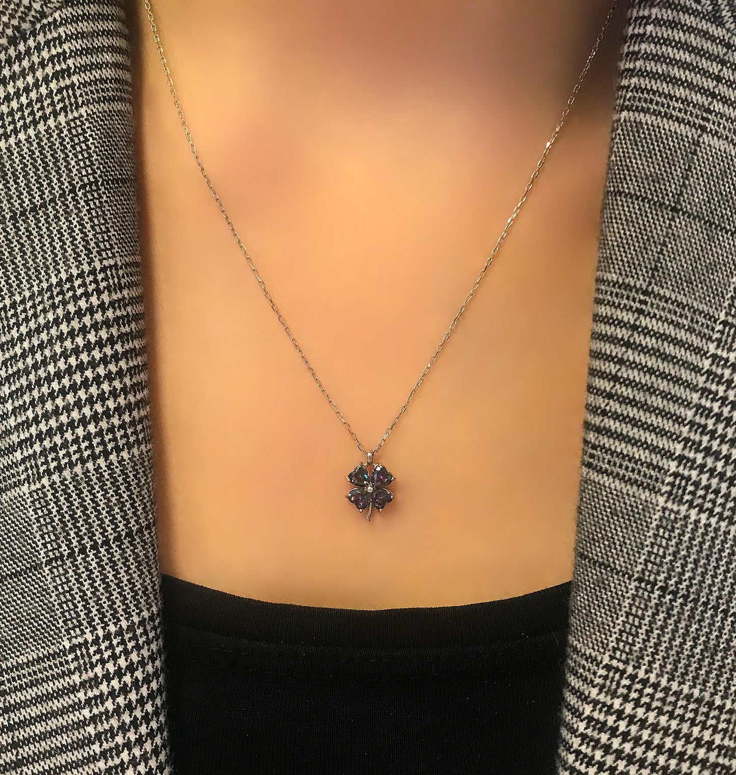 STELA MİSTİK TOPAZ YONCA KOLYE