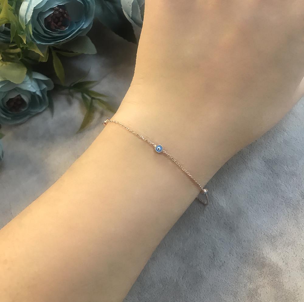 STELA NAZAR BONCUKLU GÜMÜŞ BİLEKLİK (ROSE)