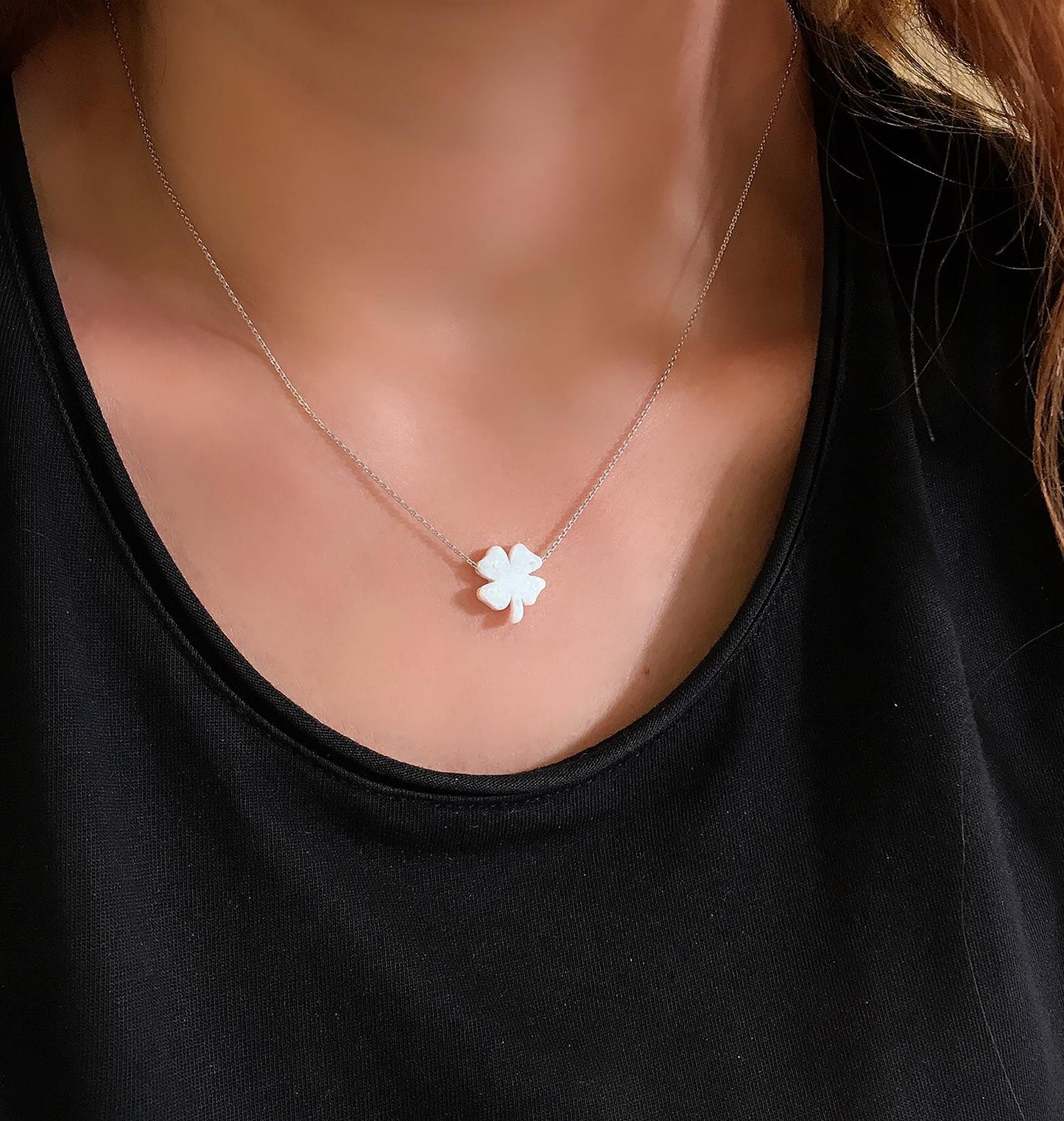 STELA OPAL YONCA GÜMÜŞ KOLYE (BEYAZ)