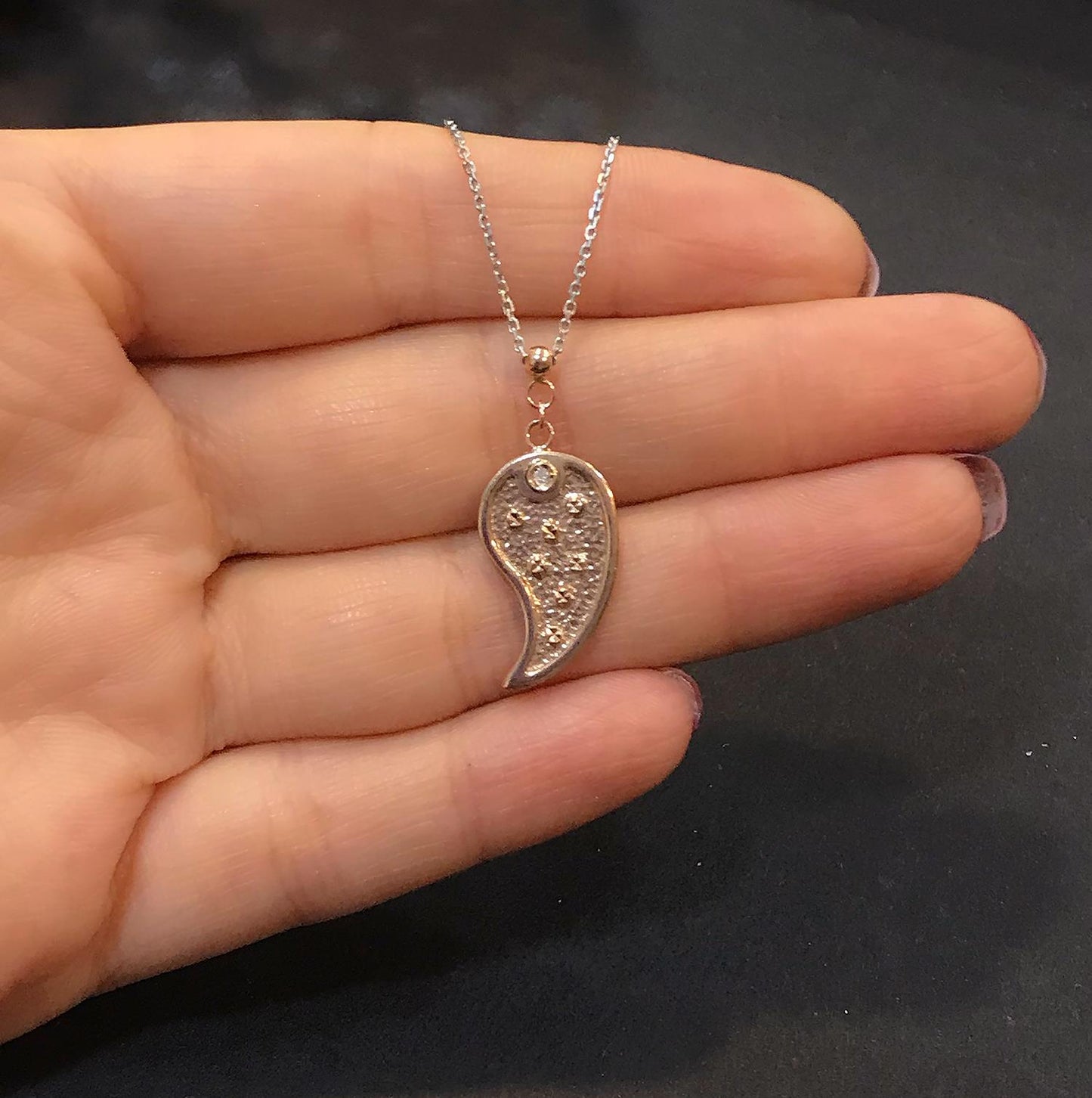 STELA PIRLANTA TAŞLI KANAT GÜMÜŞ KOLYE