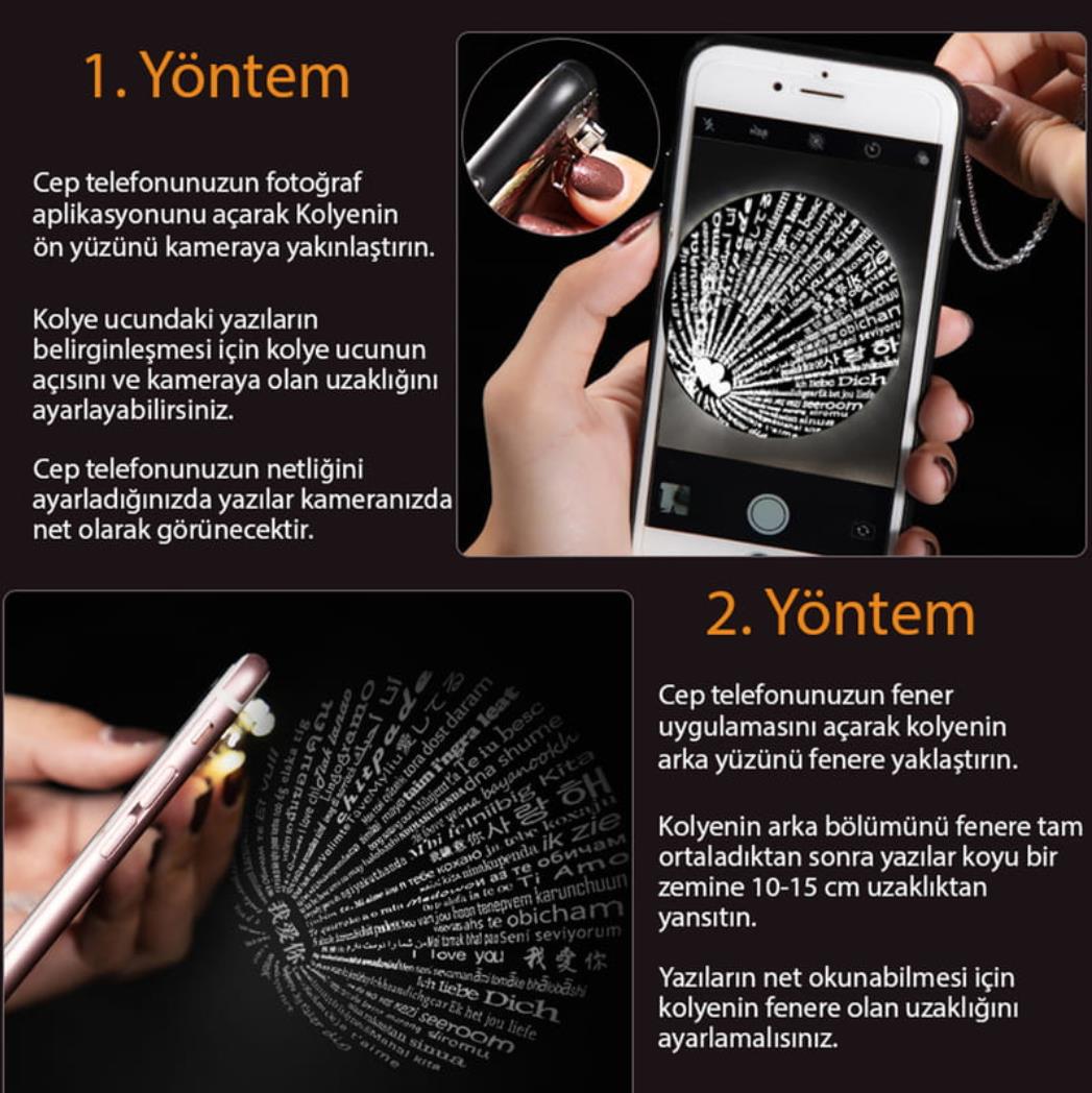 100 DİLDE SENİ SEVİYORUM GÜMÜŞ KOLYE