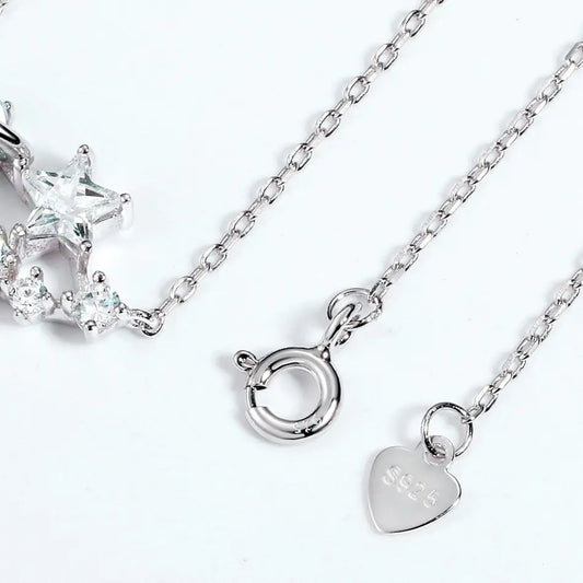 Stela 925 Gümüş Topaz Yıldız Kolye