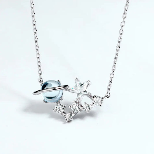 Stela 925 Gümüş Topaz Yıldız Kolye