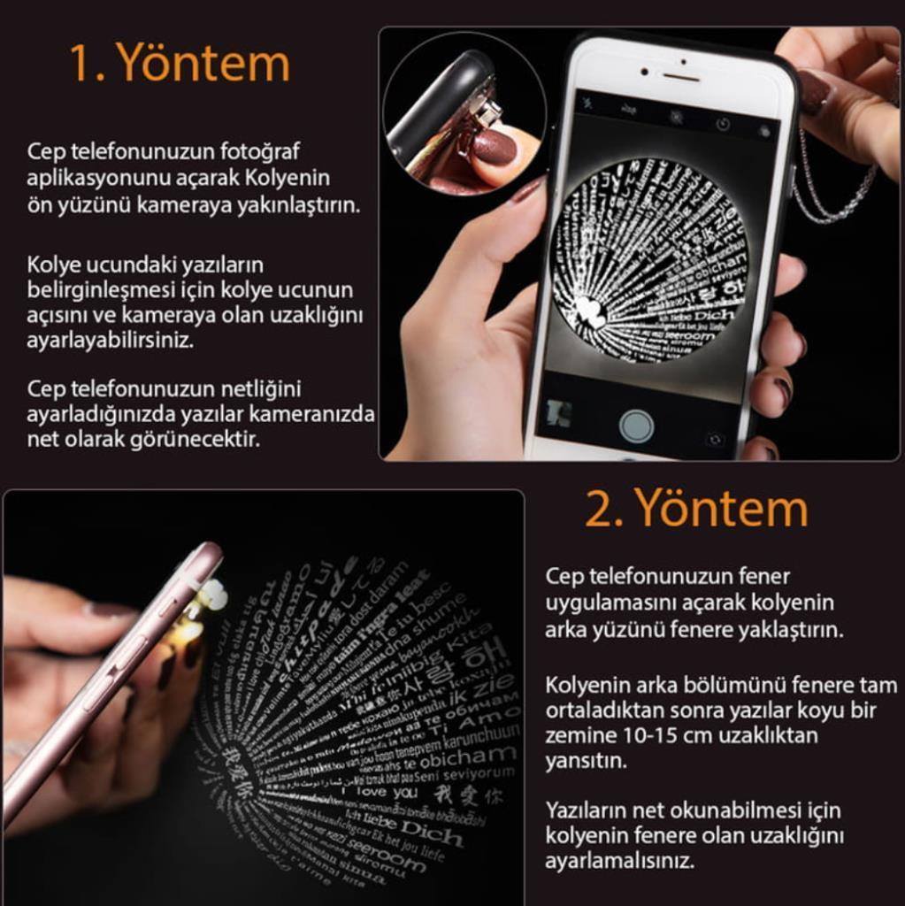 STELA 100 DİLDE SENİ SEVİYORUM KOLYE KUTUP YILDIZI