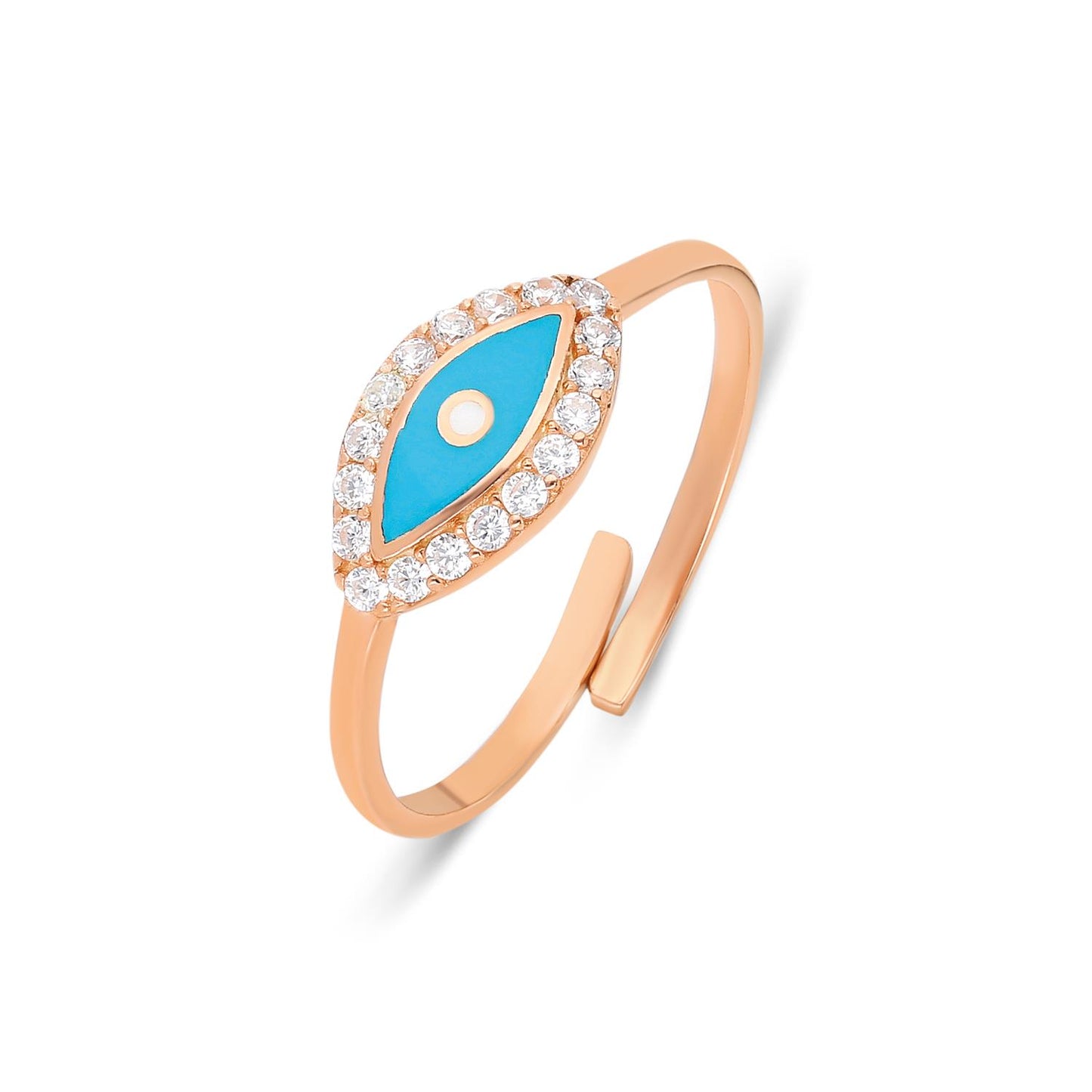 STELA MİNELİ GÖZ GÜMÜŞ YÜZÜK (ROSE)
