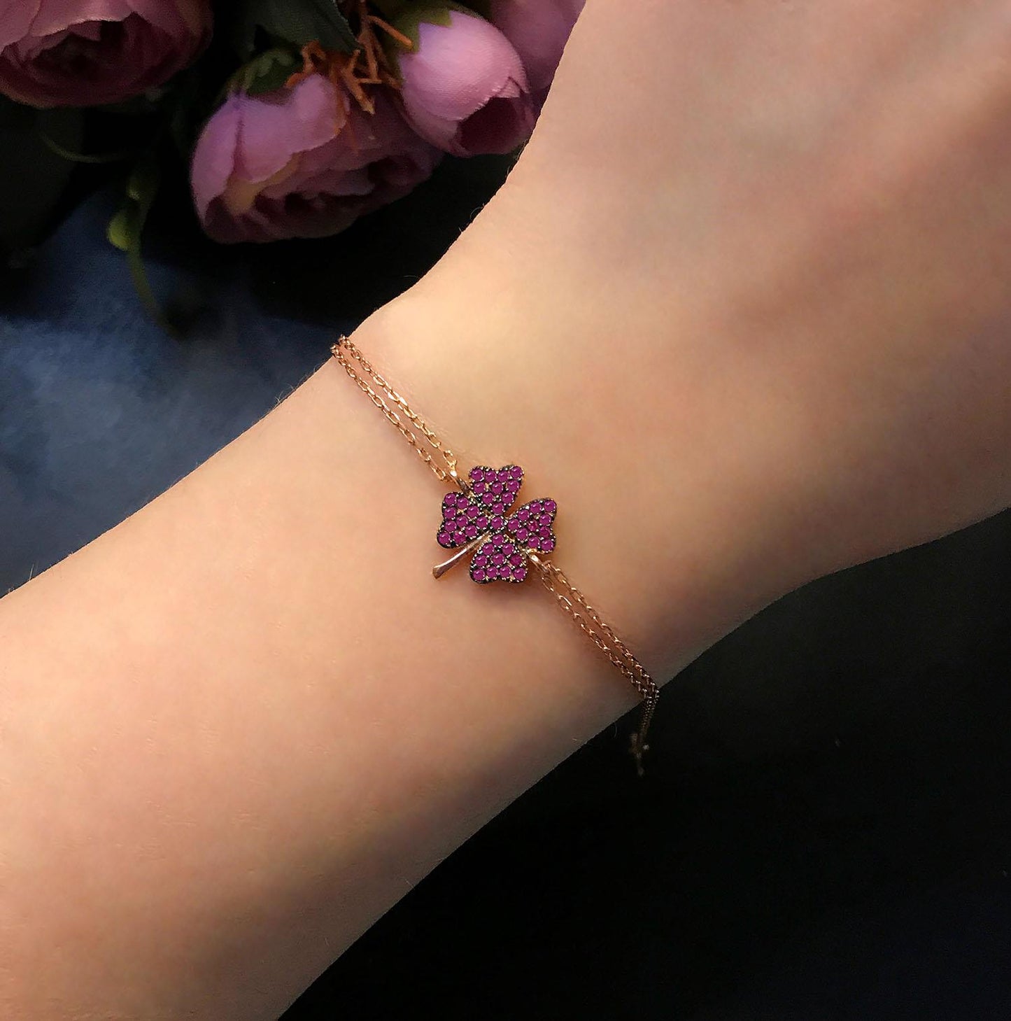 STELA YONCA ŞANS GÜMÜŞ BİLEKLİK (ROSE)